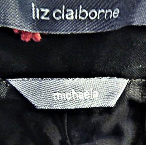 Ankle Pants High Rise Flat Front Side Zip Multicolor Embroidered Flowers Size 14 - Picture 5 of 7